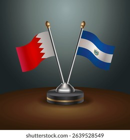 Bahrain and El Salvador table flag relation with gradient backgrund