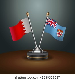 Bahrain and Fiji table flag relation with gradient backgrund