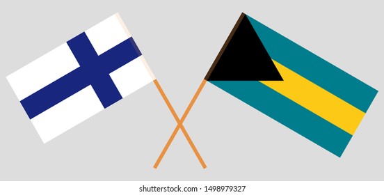 Bahrain and Finland. Crossed Bahraini and Finnish flags