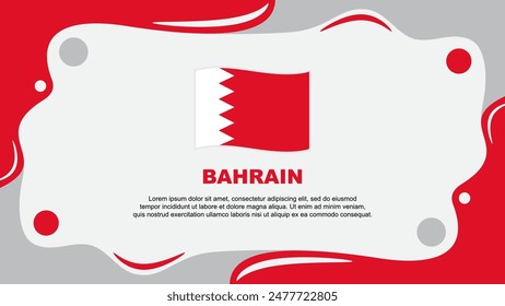 Bandera de Bahréin Fondo Abstractas Plantilla de diseño plano. Ilustración vectorial del Fondo de pantalla del Anuncio del Día de la Independencia de Bahréin. Caricatura de Bahréin