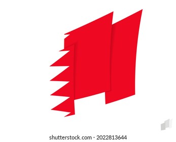 Bahrain flag in an abstract ripped design. Modern design of the Bahrain flag. Vector icon.