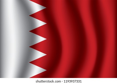 Bahrain flag background with cloth texture. Bahrain Flag vector illustration eps10.