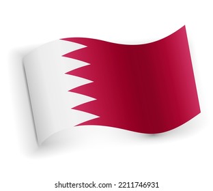 Bahrain-Flagge auf weißem Hintergrund