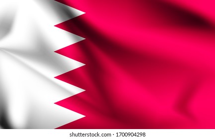 Bahrain flag blowing in the wind. part of a series. Bahrain waving flag.