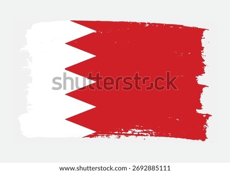 Bahrain flag brush paint texture vector icon
