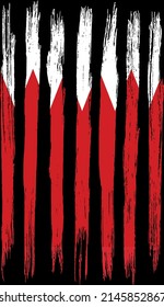 Bahrain flag with brush paint textured isolated  on png or transparent background,Symbol of Bahrain, vector  illustration