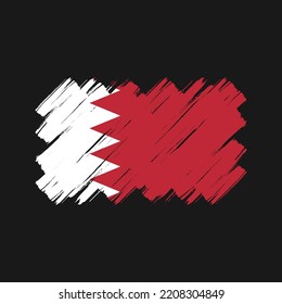 Bahrain flag brush strokes painted collection