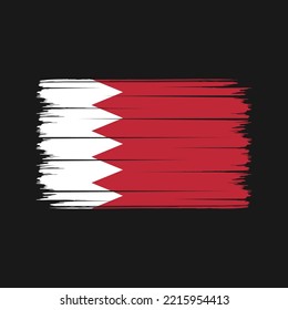 Bahrain Flag Brush Strokes Painted