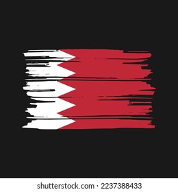 Bahrain Flag Brush Vector Illustration