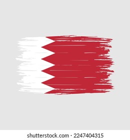 Bahrain Flag Brush Vector Illustration