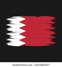 Bahrain Flag Brush Vector Illustration