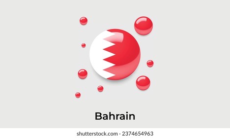 Bahrain-Fahne-Blase-Kreis um Form Symbol bunter Vektorgrafik