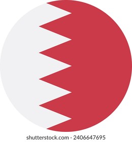 Bahrain flag. Button flag icon. Standard color. Circle icon flag. Computer illustration. Digital illustration. Vector illustration.