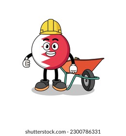 bahrain flag cartoon as a contractor , character design