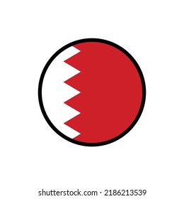 Bahrain flag in a circle On a white background