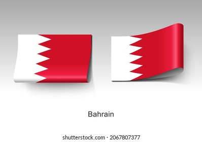 Bahrain Flag Clothing Label Tag. Illustration Flag of Bahrain Country in Asia. Fabric Label Tag Concept Vector.