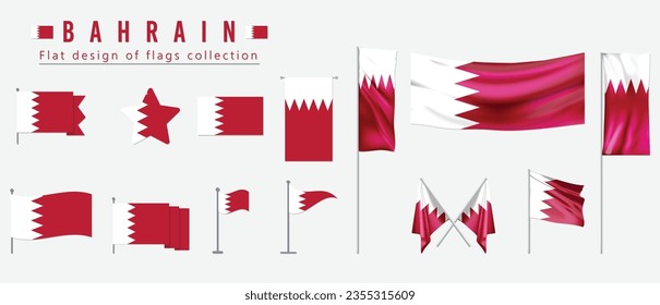 Bahrain flag, flat design of flags collection
