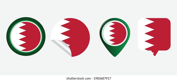 Bahrain flag. flat icon symbol vector illustration
