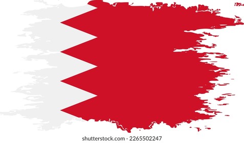 Bahrain flag grunge brush color image, vector