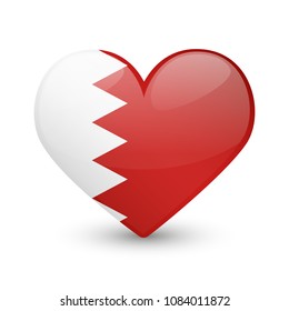 Bahrain Flag Heart Love Emoji Icon Object Symbol Gradient Vector Art Design Cartoon Isolated.