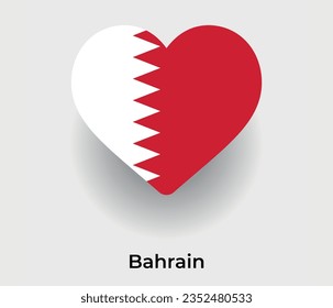 Bahrain flag heart shape country icon vector illustration