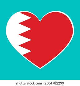 Bahrain flag in heart shape . Love symbol. Vector illustration