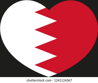 Bahrain Flag, heart shape, sticker, eps 10