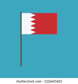 Bahrain flag icon in flat design. Independence day or National day holiday concept.