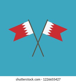 Bahrain flag icon in flat design. Independence day or National day holiday concept.