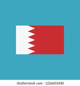 Bahrain flag icon in flat design. Independence day or National day holiday concept.