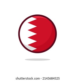 Icono de la bandera de Bahréin. Bandera de Bahréin de estilo plano aislado en un fondo blanco - vector de stock.