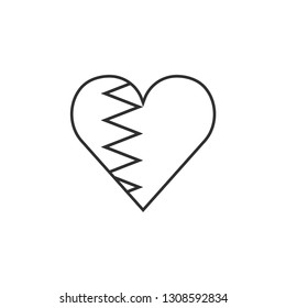 Bahrain flag icon in a heart shape in black outline flat design. Independence day or National day holiday concept.