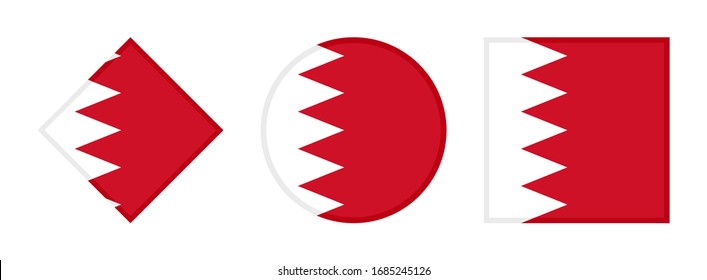 bahrain flag icon set, isolated on white background