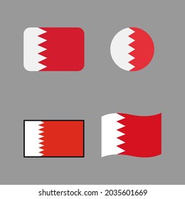 Bahrain flag icon vector illustration on white background