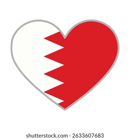 Bahrain flag. Bahrain love flag. Bahrain flag in heart shape. Love symbol. Vector illustration