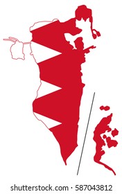 Bahrain flag map