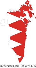 Bahrain Flag in Map, Bahrain Map with Flag, Nation Flag of Bahrain, Bahrain map