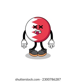 bahrain flag mascot illustration is dead , character design