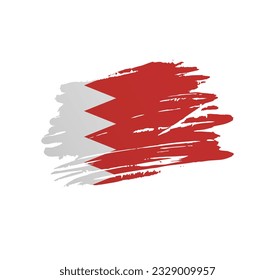 Bahrain flag - nation vector country flag trextured in grunge scratchy brush stroke.