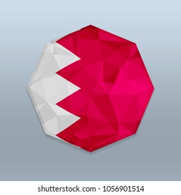 Bahrain Flag with Octagone design vector 