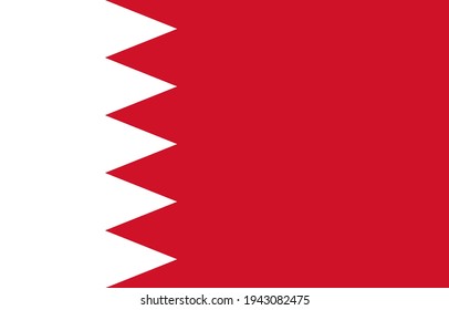 Bahrain flag, official colors and proportion correctly. Bahrain flag horizontal flag. Vector illustration. EPS10.
