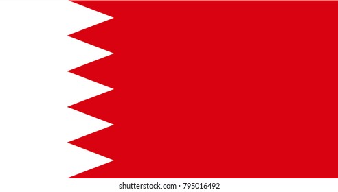 Bahrain flag, official colors and proportion correctly. National Bahrain flag. Vector illustration