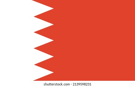 Bahrain flag. Official colors and proportions. National Bahrain flag.