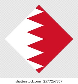 Bahrain flag, official colors. Vector illustration.