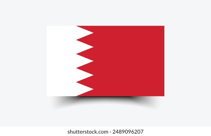 Bahrain flag. Flag of Bahrain. The official ratio. Flag icon. Standard color. Standard size. A rectangular flag. Computer illustration. Digital illustration. Vector illustration.