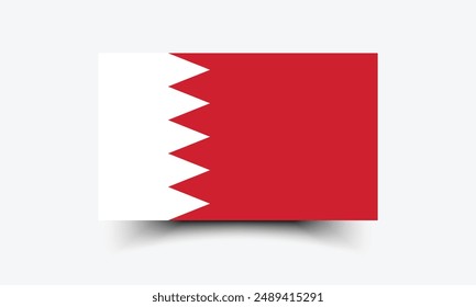 Bahrain flag. Flag of Bahrain. The official ratio. Flag icon. Standard color. Standard size. A rectangular flag. Computer illustration. Digital illustration. Vector illustration.