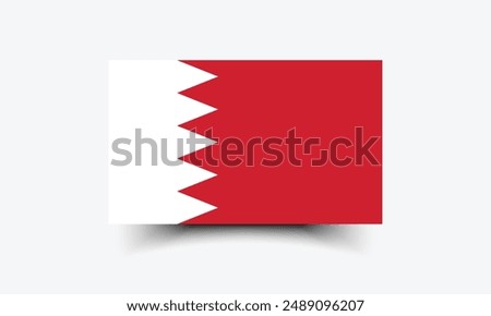 Bahrain flag. Flag of Bahrain. The official ratio. Flag icon. Standard color. Standard size. A rectangular flag. Computer illustration. Digital illustration. Vector illustration.