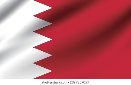 Bahrain flag. The official ratio. The wavy flag. Standard size. Standard color. Flag icon. 3d illustration. Digital illustration. Computer illustration. Vector illustration.