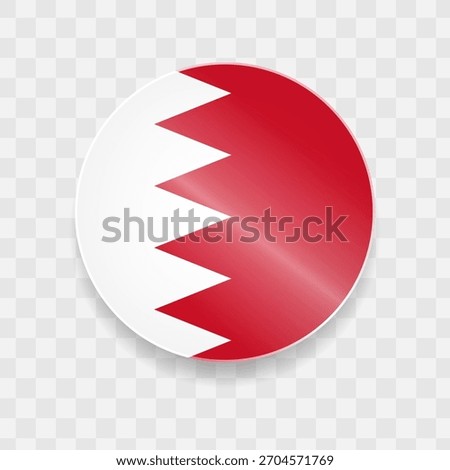 Bahrain flag on button shining glass