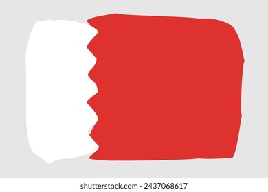 Bandera de Bahréin - ilustración vectorial de diseño pintado. Estilo de pincel vectorial